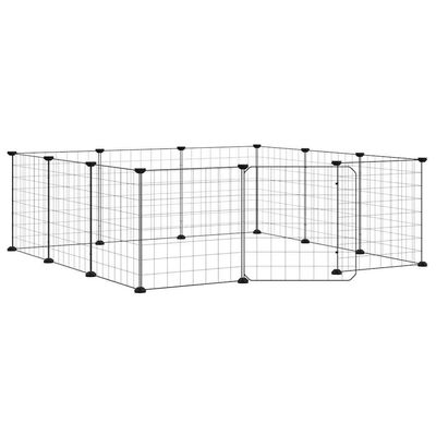 Bussandri Exclusive 12-Piece Pet Cage with Door, Black, 35 x 35 cm, Steel