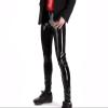 Handmade Black Latex Rubber Men's Jeans, Slim Fit, 4 Pockets, Front Zipper view 2