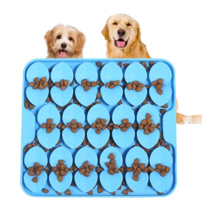 VOOWO Silicone Snuffle Mat and Lick Mat for Dogs, Slow Feeder, Small, Blue