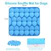 VOOWO Silicone Snuffle Mat and Lick Mat for Dogs, Slow Feeder, Small, Blue view 2