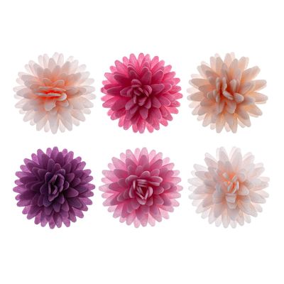 Dekozauber24 Edible Wafer Flowers for Cakes, 12 Count, 4.5 cm, 6-Color Mix