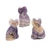 HXSCOO 1.5-Inch Hand-Carved Natural Stone Cat Statue, Amethyst, 10 pcs view 1