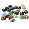 HXSCOO Cute Spider Natural Crystal Mineral Pyrite Quartz Carving Mini Stone Figurine view 2