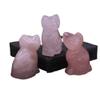 HXSCOO 1.5-Inch Rose Quartz Cat Statue, Natural Stone Crystal Reiki Healing Figurine, 10 Pieces view 1