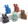 HXSCOO 1.5-Inch Rose Quartz Cat Statue, Natural Stone Crystal Reiki Healing Figurine, 10 Pieces view 2