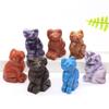 HXSCOO 1.5-Inch Rose Quartz Cat Statue, Natural Stone Crystal Reiki Healing Figurine, 10 Pieces view 3