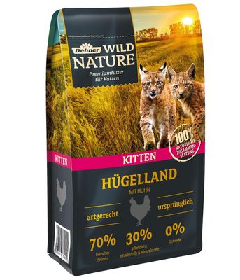 Dehner Wild Nature Hügelland Kitten Dry Cat Food, Chicken, 1.5 kg