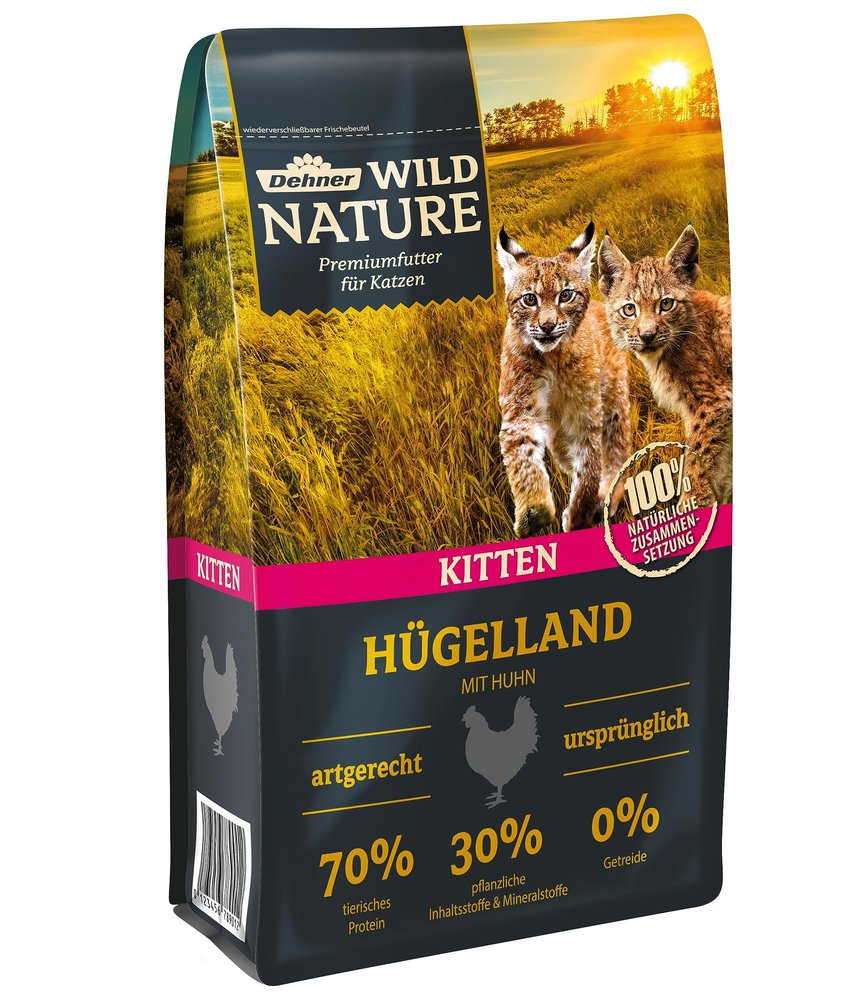 Dehner Wild Nature Hügelland Kitten Dry Cat Food, Chicken, 1.5 kg