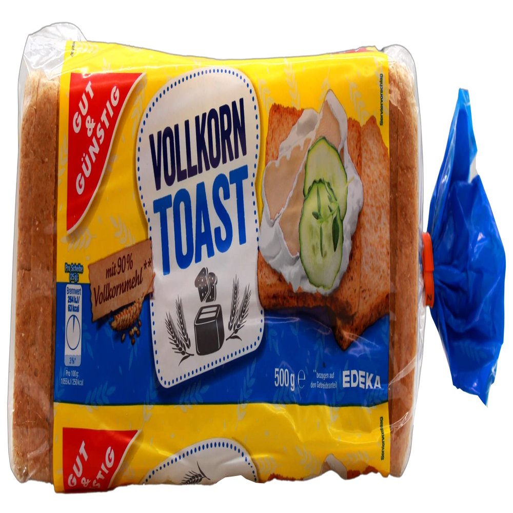 Gut & Günstig Whole Wheat Toast, 5-Pack (5 x 500 g)