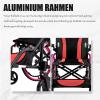 Bueuwe Foldable Lightweight Active Wheelchair, Self-Propelled, 46 cm Seat Width, Black Aluminum, Low Backrest view 2