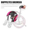 Bueuwe Foldable Lightweight Active Wheelchair, Self-Propelled, 46 cm Seat Width, Black Aluminum, Low Backrest view 4