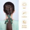 6-Piece Swedish Folk Cartoon Cat Hair Scarf Scrunchies with Bows view 2