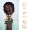 6-Piece Parrot & Palm Leaf Scarf Scrunchies with Bows view 2