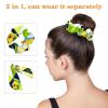 6-Piece Parrot & Palm Leaf Scarf Scrunchies with Bows view 3
