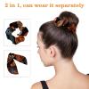 6-Piece Hummingbird and Tropical Flower Embroidered Scarf Scrunchies with Bows view 3