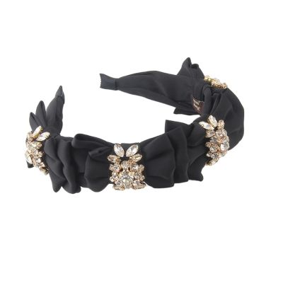 KASUK Geometric Rhinestone Fabric Headband, Color A
