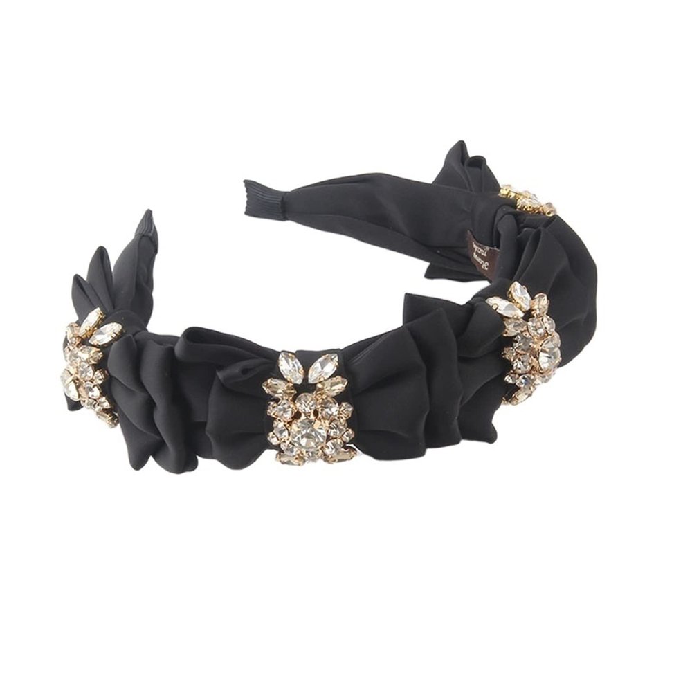 KASUK Geometric Rhinestone Fabric Headband, Color A