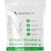 High-Dose Ginkgo Biloba + Ginseng, 180 Capsules – Premium Ginkgo Biloba Extract and Korean Red Panax Ginseng | Vegan, Allergen-Free and Gluten-Free | Nootrovita view 1