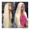 HD Transparent Lace Front Human Hair Wig, Blonde Brazilian Hair, 13x4 Lace Frontal, #613, Long Straight with Baby Hair view 1