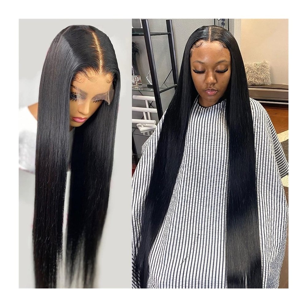 Long Straight Human Hair Wig, 13x6 Lace Front, 4x4 Remy Hair, Brazilian Human Hair, 150% Density, HD Transparent Lace, Size 13x6