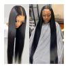 Long Straight Human Hair Wig, 13x6 Lace Front, 4x4 Remy Hair, Brazilian Human Hair, 150% Density, HD Transparent Lace, Size 13x6 view 1