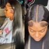 Long Straight Human Hair Wig, 13x6 Lace Front, 4x4 Remy Hair, Brazilian Human Hair, 150% Density, HD Transparent Lace, Size 13x6 view 3