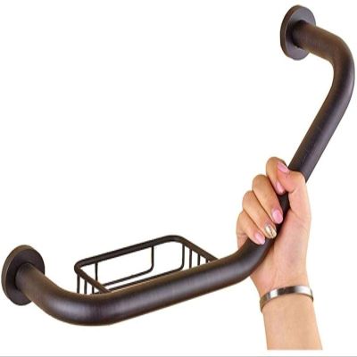 KANBUN Wall-Mounted Safety Grab Bar with Towel and Soap Holder, Non-Slip Bathroom Support Rail (Color #1)