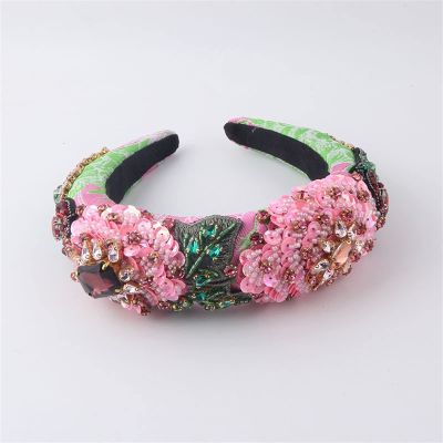 KASUK Women's Fashion Sponge-Inserted Rhinestone Leaf Headband for Prom, Parties, and Bridal Wear (Color: A)