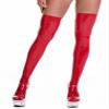 FEESHOW Unisex Adult Red Patent Leather Thigh-High Stockings, XL view 1