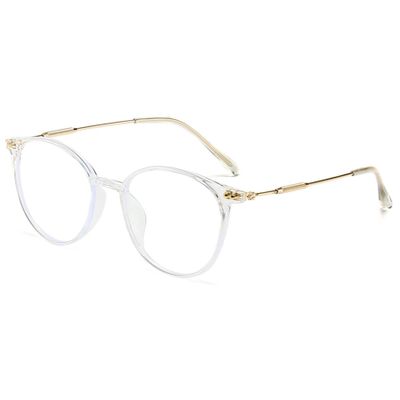 Lanomi Round Reading Glasses with Blue-Light Filter, UV400 Protection, Clear Oval Frame, +3.0