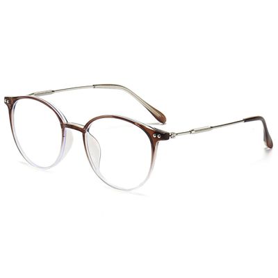 Lanomi Round Reading Glasses with Blue-Light Filter, Gradient Brown, +3.5