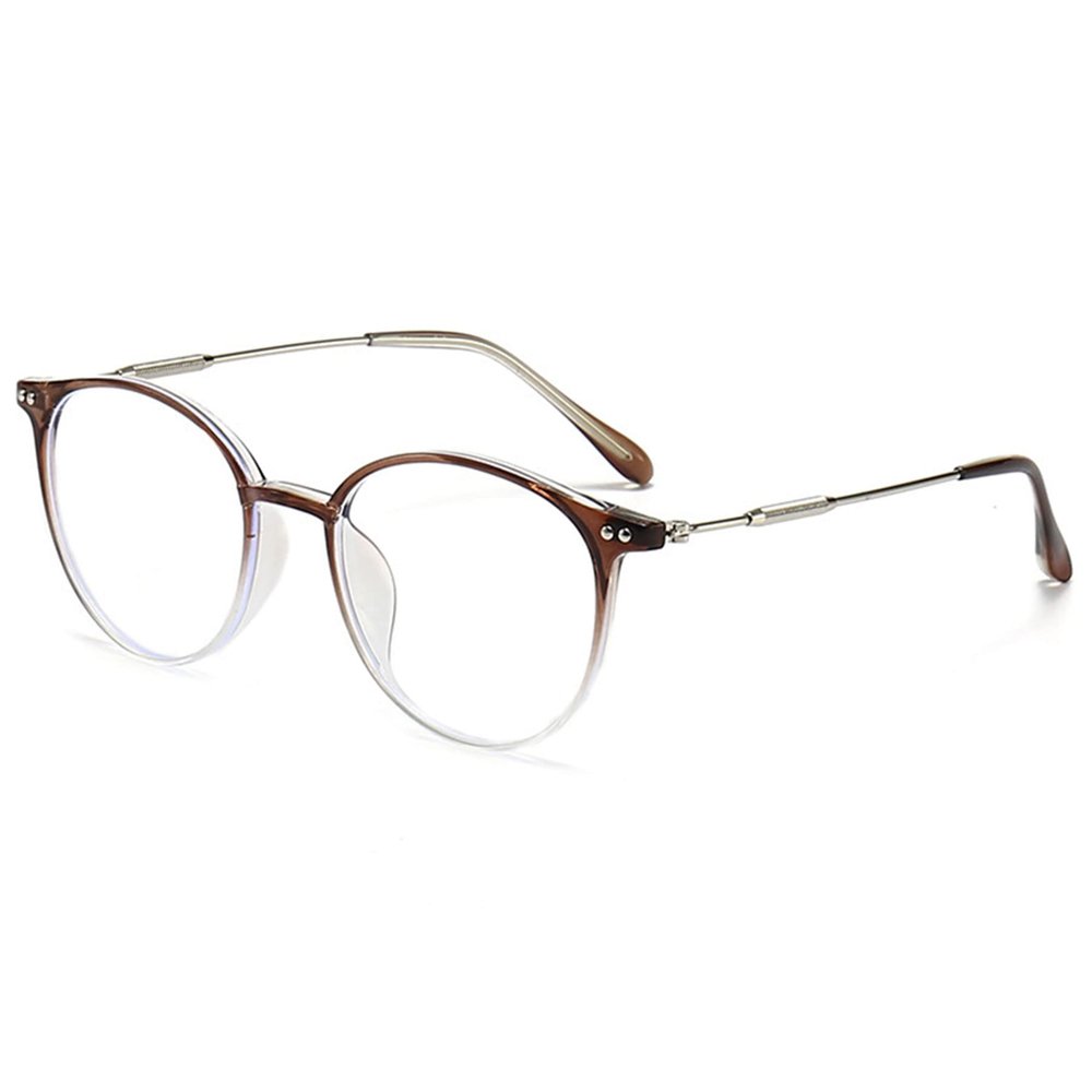 Lanomi Round Reading Glasses with Blue-Light Filter, Gradient Brown, +3.5