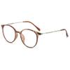 Lanomi Round Blue-Light-Filtering Reading Glasses, Clear Brown, +2.0 view 1