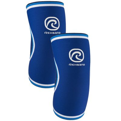 Rehband Rx Elbow Support for Strength Training, 5 mm Neoprene, Blue - Pair, Size S