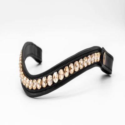 BRIDLERY Golden Glamour Browband, Brown, Thoroughbred Size