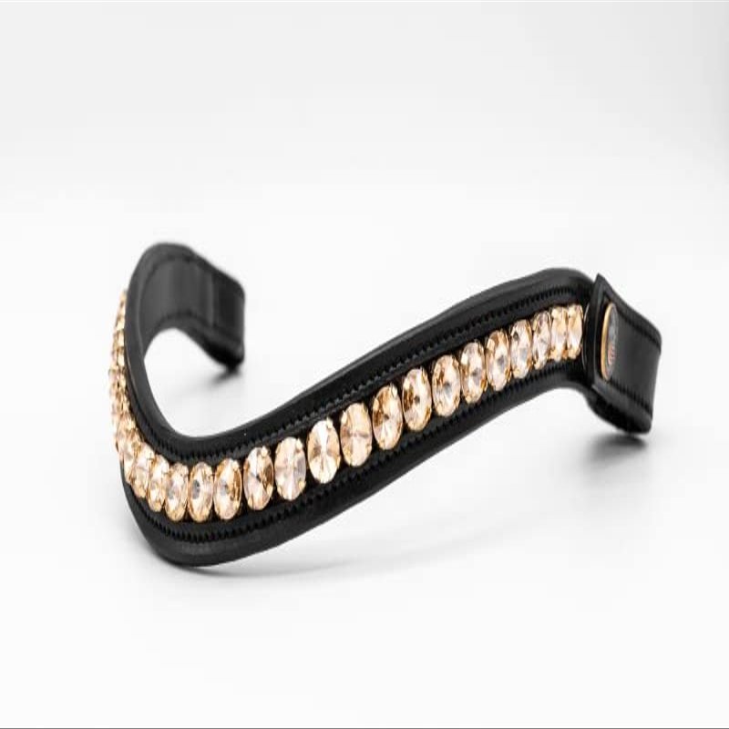 BRIDLERY Golden Glamour Browband, Brown, Thoroughbred Size