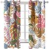 Blackout Thermal Curtain, Pink Leaves, 3D Insulating, 2 Panels, 280 x 250 cm view 2