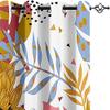 Blackout Thermal Curtain, Pink Leaves, 3D Insulating, 2 Panels, 280 x 250 cm view 3