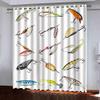 3D Blackout Curtains, Colorful Fishhook Design, Set of 2, 140 (W) x 160 (H) cm view 1