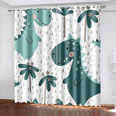 3D Dinosaur Blackout Curtains, 100% Polyester, 220 x 215 cm