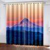Blackout Curtain with Grommets, Sound-Reducing Polyester 3D Print, Sunset Snowy Mountain, 220 W x 215 H cm view 1