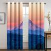 Blackout Curtain with Grommets, Sound-Reducing Polyester 3D Print, Sunset Snowy Mountain, 220 W x 215 H cm view 2
