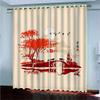 2-Piece Blackout Curtains, 182" W x 214" H, 3D Wooden Bridge Pattern view 1