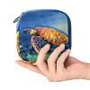 Menstrual Pad Storage Bag, Menstrual Cup Pouch, Travel Makeup Organizer – Sea Turtle Underwater Wildlife view 4