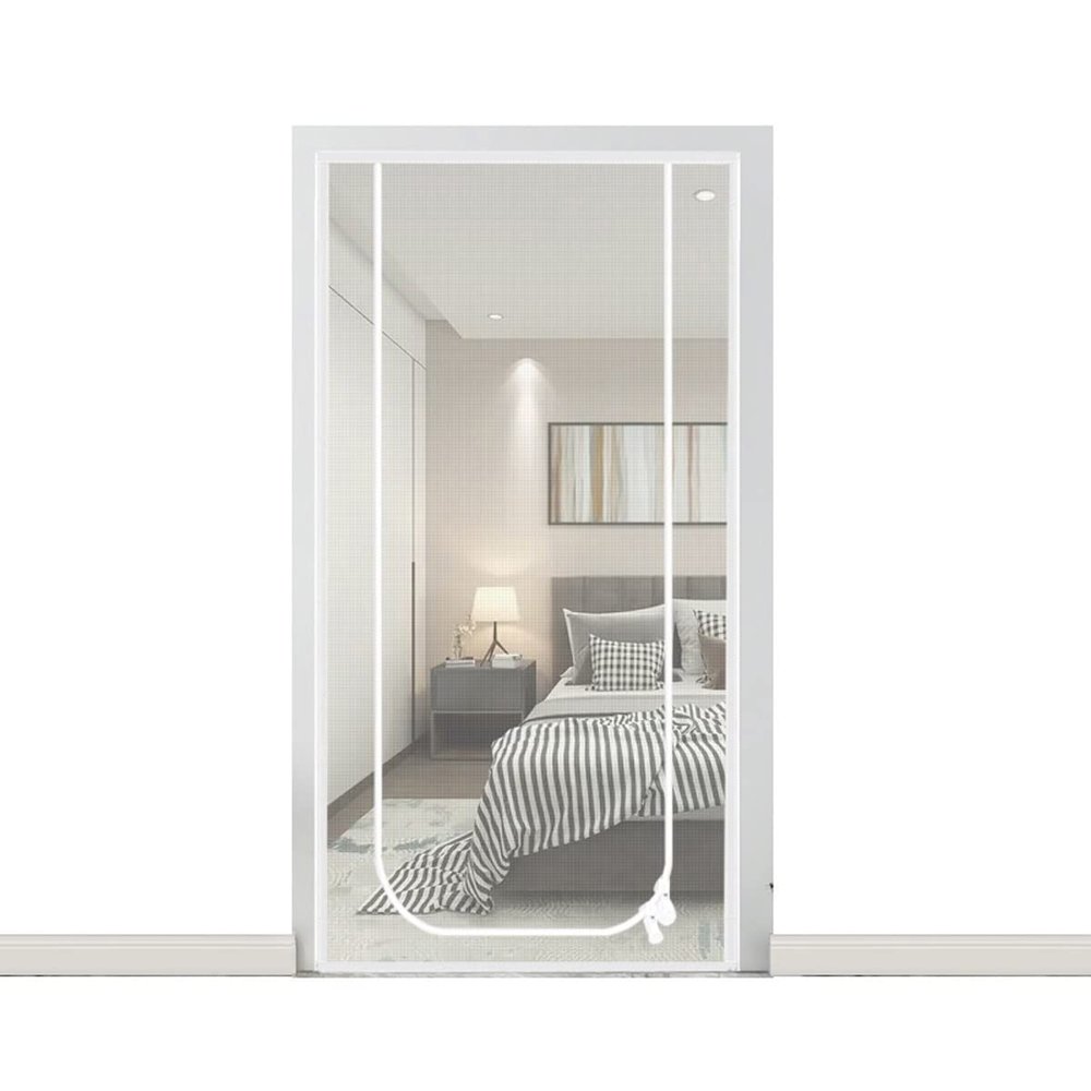 Pet Screen Door, Fits 85 x 210 cm Doorway, Zippered Cat-Resistant Mesh
