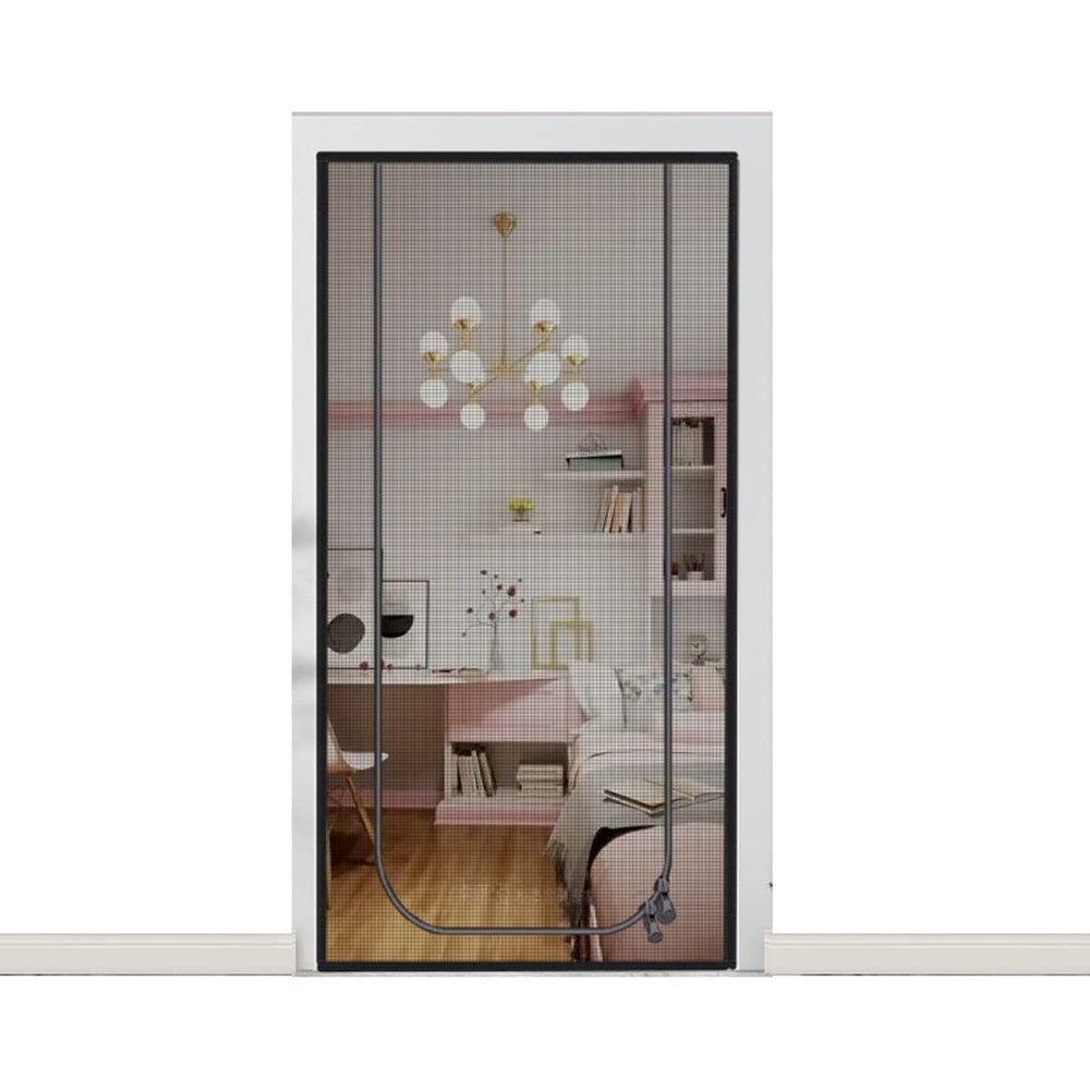 Pet Screen Door, 95 x 220 cm Mesh Zipper Screen for Sliding and Cat Doors