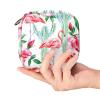 Pink Flamingo Cactus Rose Floral Menstrual Pad Storage Bag with Zipper view 4