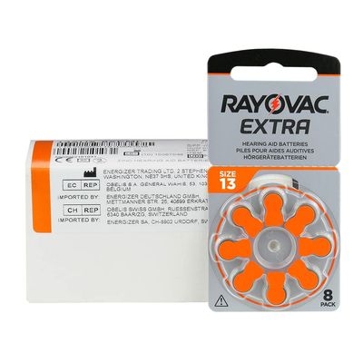 80 x RAYOVAC Extra Hearing Aid Batteries Type 13 - PR48 - Orange Color Code - 1.45 V