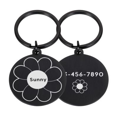Personalized Stainless Steel Pet ID Tag, Black, Size S