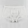 Men's White Sheer Mesh Thong Underwear, Size S view 4